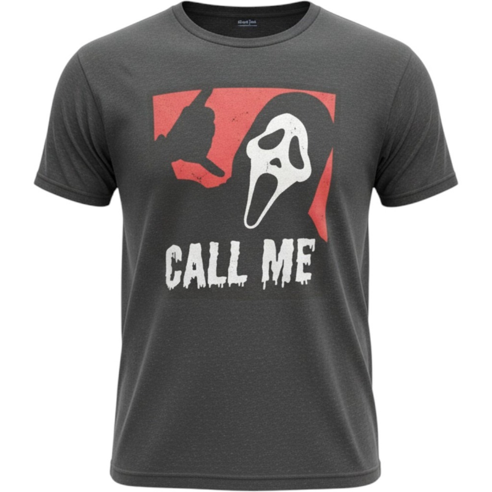 Bioworld Ghost Face T-Shirt Mens XL Grey Scream Horror Call Me Graphic